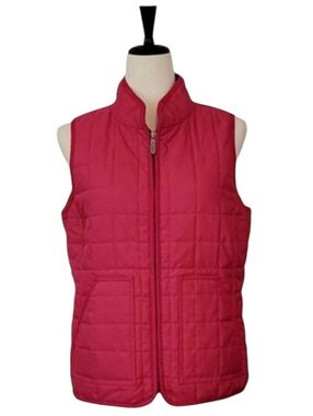 Jones New York Sport Magenta Pink Quilted Zip Vest Size S